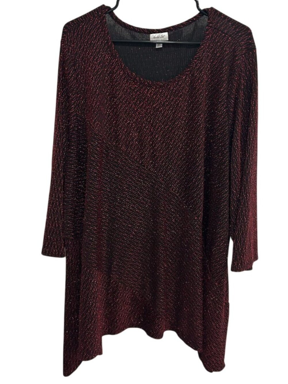 Avenue 30/32 Red Wine Lagenlook Knitted Long Sleeve Tunic Dress Festivecore